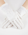 GL12371 LUXE RHINESTONE FAUX SUEDE GLOVE WHITE