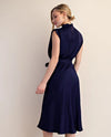 GLAM GD9660 COWL NECK MIDI DRESS navy back