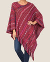 GRACIE 68232 MULTI-COLOR GIVING PONCHO BURGUNDY