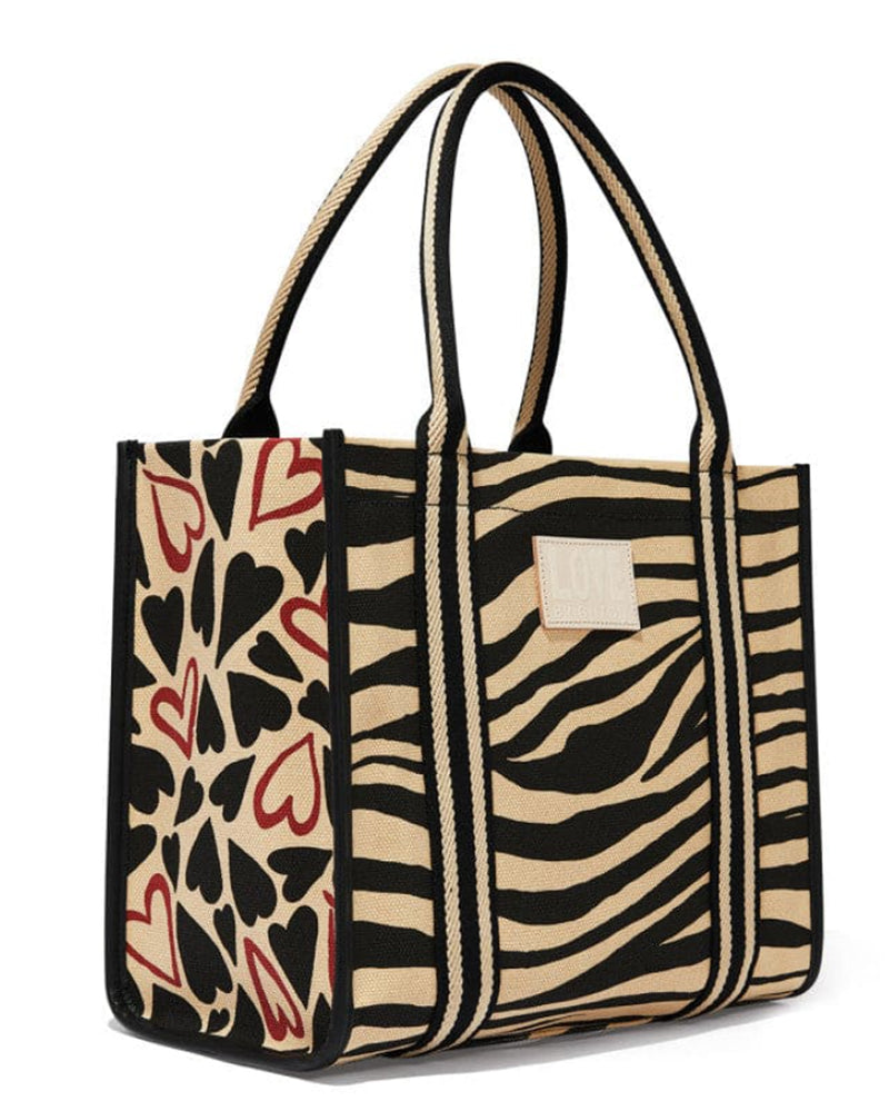 BRIGHTON H10812 ZEBRA LOVE CANVAS CARRYALL