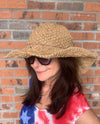 H162 FOLDABLE WIDE BRIM BEACH HAT CAMEL