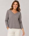 HABITAT 10037 COTTON V-NECK TEE VOLCANO