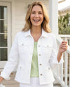 HABITAT 11415 STRETCH DENIM PEPLUM JACKET winter white