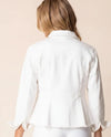 HABITAT 11415 STRETCH DENIM PEPLUM JACKET winter white back