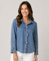 HABITAT 15516 PERFECT TRAVEL DENIM TAB DETAIL SHIRT LIGHT DENIM