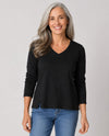 HABITAT 27555 COTTON PEBBLE SEAMED LONG SLEEVE TEE BLACK