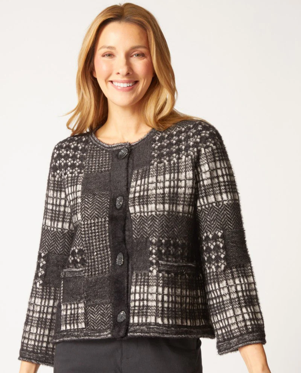 HABITAT 88292 PLAID PATCHWORK CARDIGAN