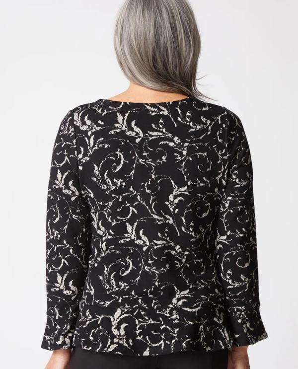 HABITAT 65900 JACQUARD SCROLL PEPLUM PULLOVER