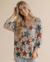 HAPTICS HCT7719A SS STAR PRINT CROCHET SWEATER BEIGE