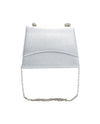 BLOSSOM HB-222 SHIMMER BAG WITH STONE HANDLE SILVER