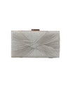 HBG104093 SHIMMER KNOTTED EVENING CLUTCH SILVER