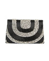 HBG104449 EMBELLISHED FOLD OVER CLUTCH BLACK/CLEAR