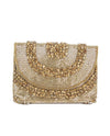 HBG104449 EMBELLISHED FOLD OVER CLUTCH GOLD