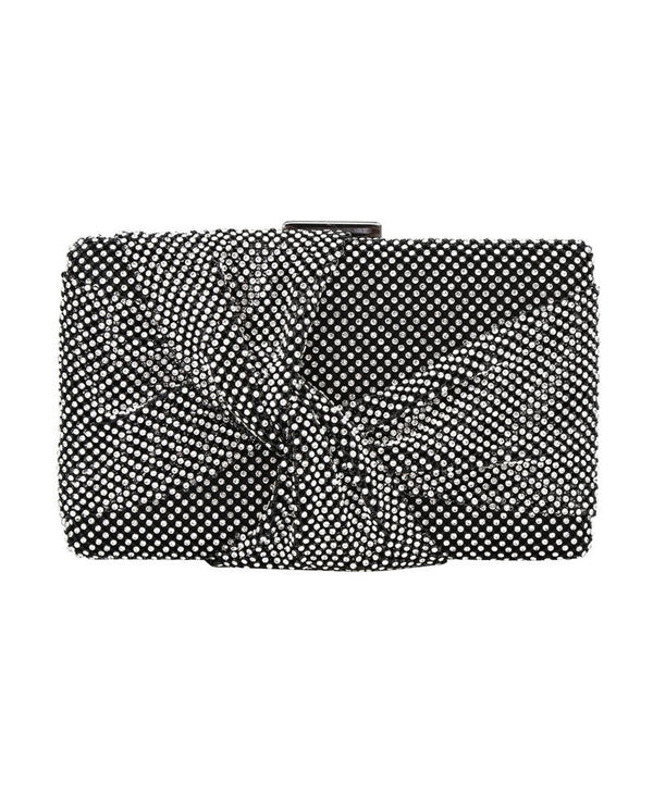 HBG104888 RHINESTONE BOX CLUTCH BLACK