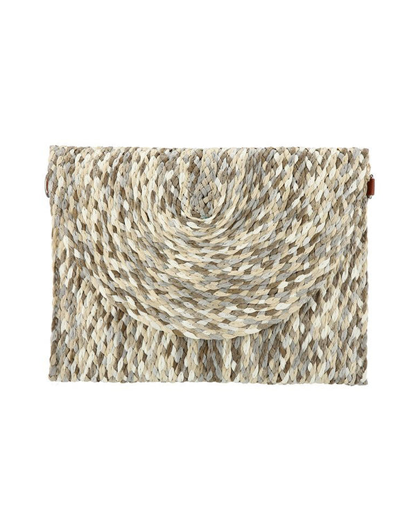 HBG105160 ENVELOPE STRAW BAG GREY