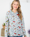 HD-140 ALL OVER BIRD PRINT HOODIE