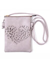 HEART LASER CUT CROSS BODY BAG HG173 lavender