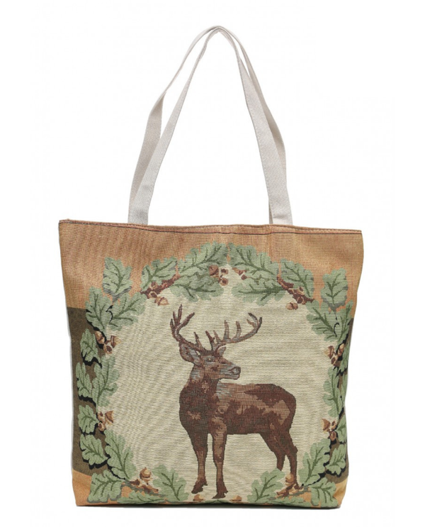 HG111 DEER PRINT CANVAS BAG
