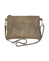 HG267 ZIG ZAG LASER CUT CROSS BODY BAG BEIGE