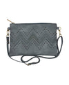 HG267 ZIG ZAG LASER CUT CROSS BODY BAG BLUE