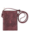 LASER CUT WINGS CROSS BODY BAG HG318-4 BURGUNDY