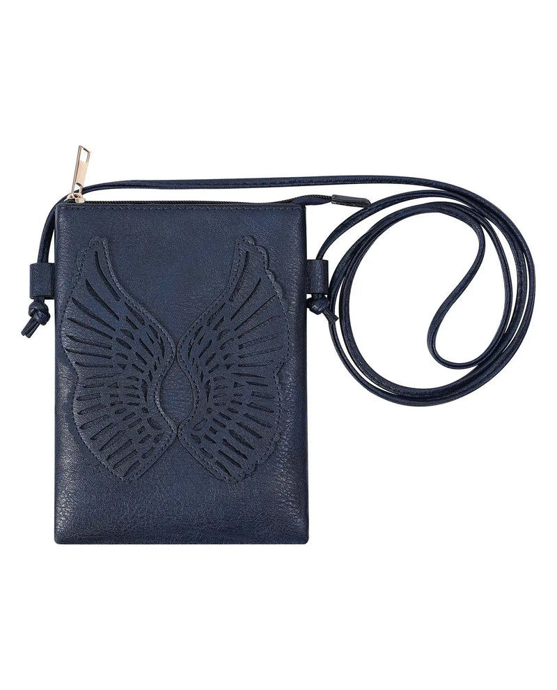 LASER CUT WINGS CROSS BODY BAG HG318-4 NAVY