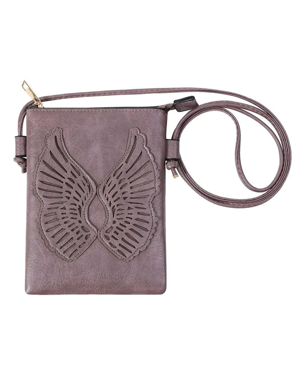 LASER CUT WINGS CROSS BODY BAG HG318-4 PLUM