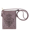 LASER CUT CHANDALIER CROSS BODY BAG HG319-3 PLUM