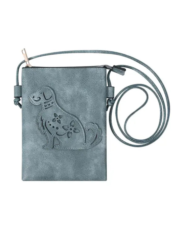 LASER CUT DOG CROSS BODY BAG HG322-3 JEAN