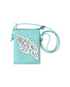 HG323 SEA SHELL LASER CUT CROSSBODY BAG TEAL