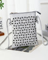 HG435 TRIANGLE LASER CUT CROSSBODY BAG GREY