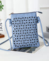 HG435 TRIANGLE LASER CUT CROSSBODY BAG NAVY