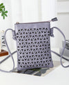 HG435 TRIANGLE LASER CUT CROSSBODY BAG PURPLE