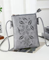 HG442 LARGE DAISY LASER CUT CROSSBODY BAG GREY