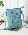 HG442 LARGE DAISY LASER CUT CROSSBODY BAG TEAL