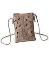 HG448 GUITAR LASER CUT CROSSBODY CELLPHONE BAG TAUPE