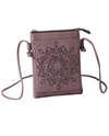 HG449 FLORAL LASER CUT CROSSBODY CELLPHONE BAG PURPLE