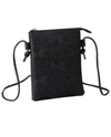HG453 SNOWFLAKE LASER CUT CROSSBODY CELLPHONE BAG BLACK