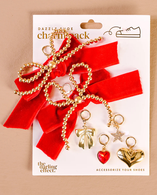 HOLIDAY DAZZLE SHOE CHARM WSDEHY-SHCHM-SEASON RED/GOLD