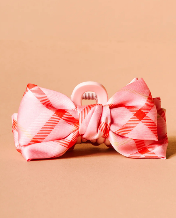 HOLIDAY MINI SATIN BOW CLAW CLIP WSDEHY-BWCLIP FESTIVE PLAID