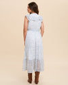 IN-LOOM ILD4934 FLORAL BUTTON FRONT MIDI DRESS FRENCH BLUE