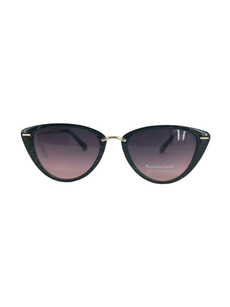 5750 MARBLED CATEYE SUNGLASS, BLACK