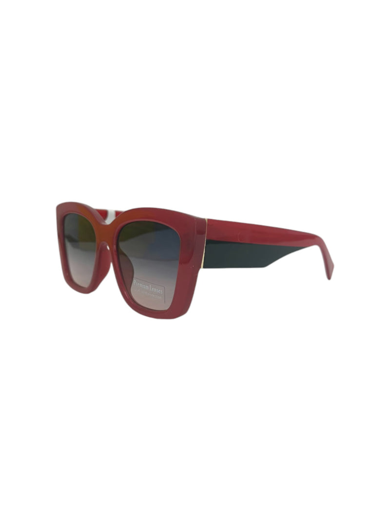 5740 FLAT AVIATOR STYLE SUNGLASS, BURGUNDY