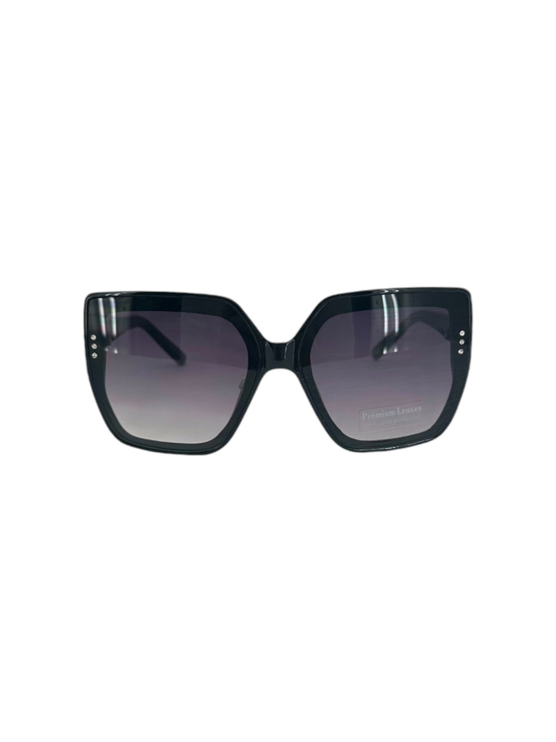 5771 RHINESTONE TRIM SUNGLASS, BLACK