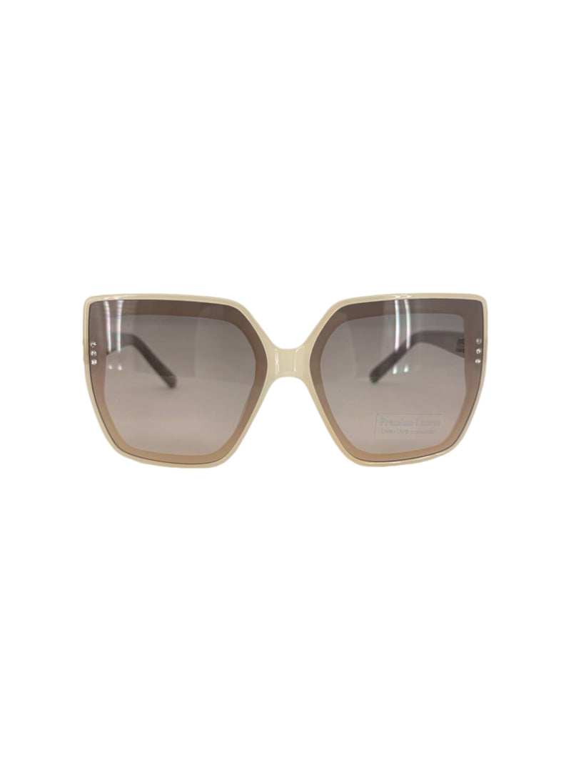 5771 RHINESTONE TRIM SUNGLASS, LATTE