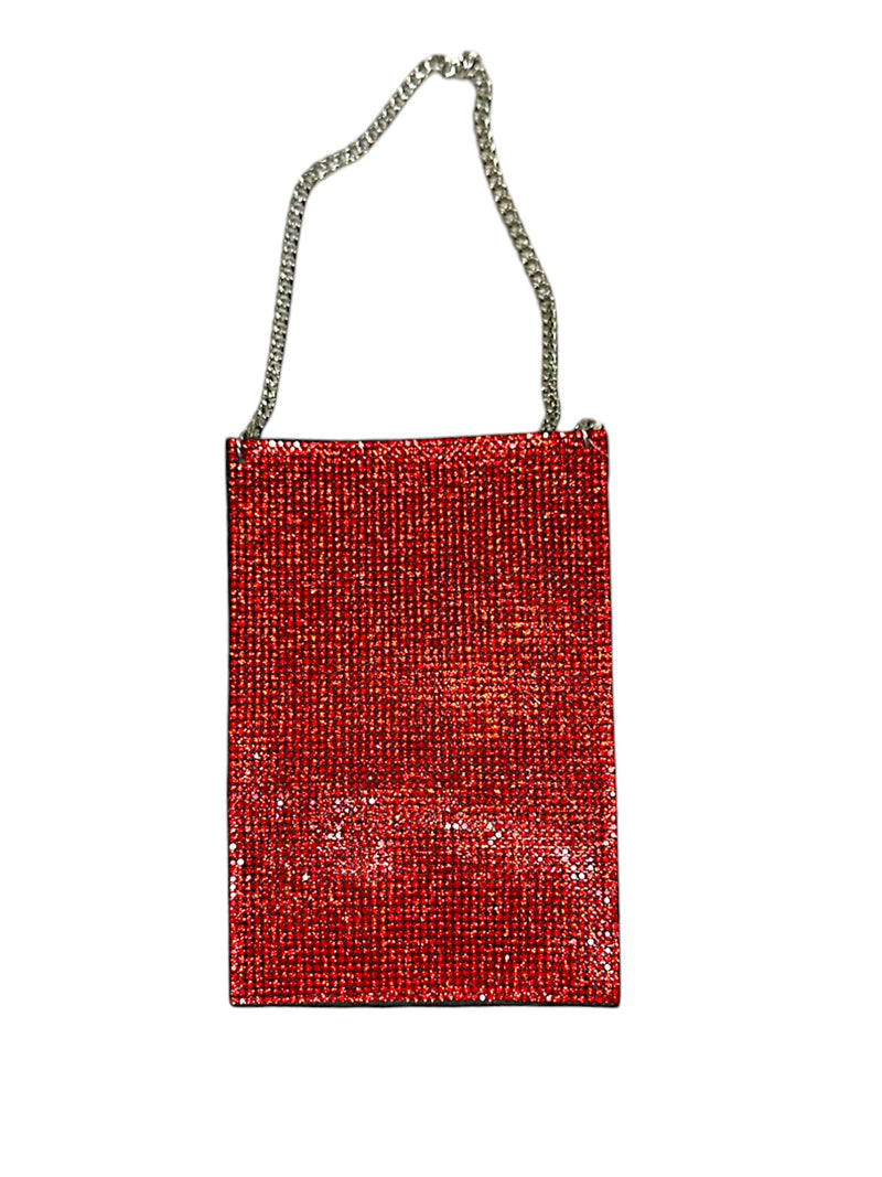 HBG103384 CRYSTAL CROSSBODY BAG - RED