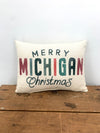 Little Birdie CHR0139P Merry Michigan Christmas Pillow