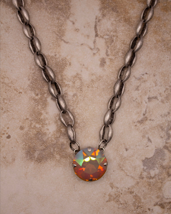 RACHEL MARIE DESIGNS ROCKFORD SILVER NECKLACE WHITE OPAL PURPLE HAZE 