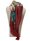 SCA-764 TROPICAL SCARF BURGUNDY