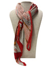 SCA-773 BELTS & CHAINS PRINT SCARF PINK